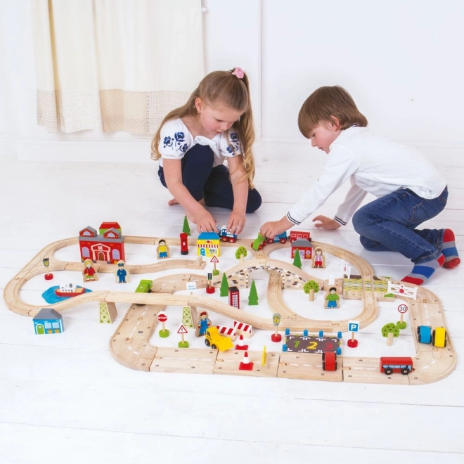Vláčkodráha a autodráha Bigjigs Rail