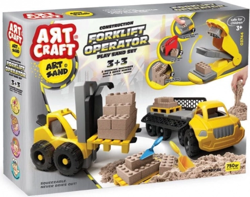 Zábavní set s kinetickým pískem ART CRAFT - Tvořte, stavte, rozebírejte