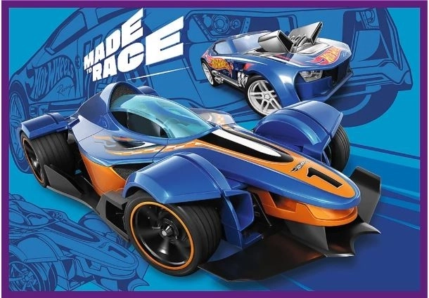 Puzzle 4x250 závodních autíček Hot Wheels