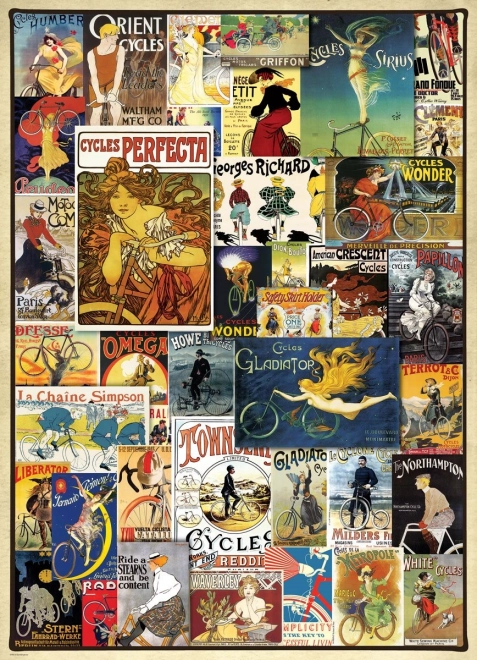 EUROGRAPHICS Puzzle Vintage cyklistické plakáty 1000 dílků