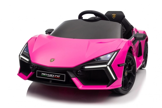 Růžový Lamborghini Revuelto pro děti