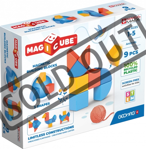 Magnetické kostky Magicube Shapes – zvířata, 9 dílů