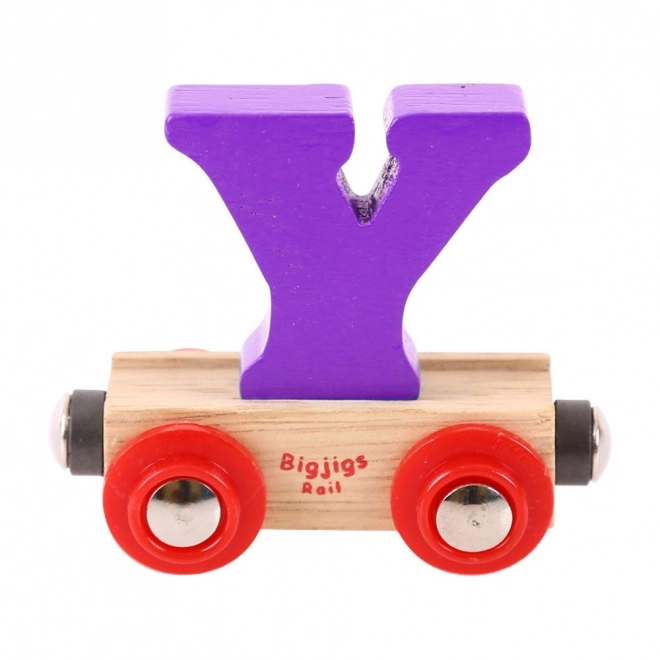 Bigjigs Rail Vagónek dřevěné vláčkodráhy - Písmeno Y