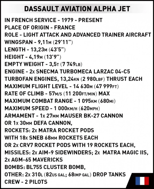 Armed Forces Alpha Jet - Stavebnice 364 dílů