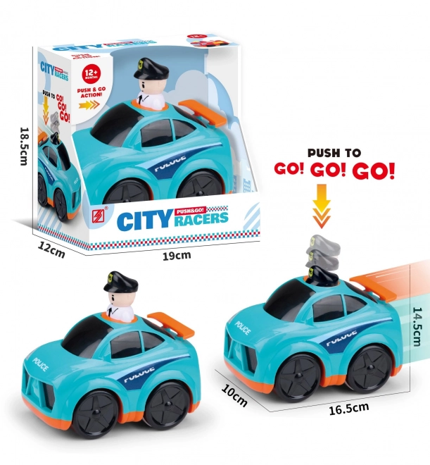 Policejní auto se zatlačovacím mechanismem