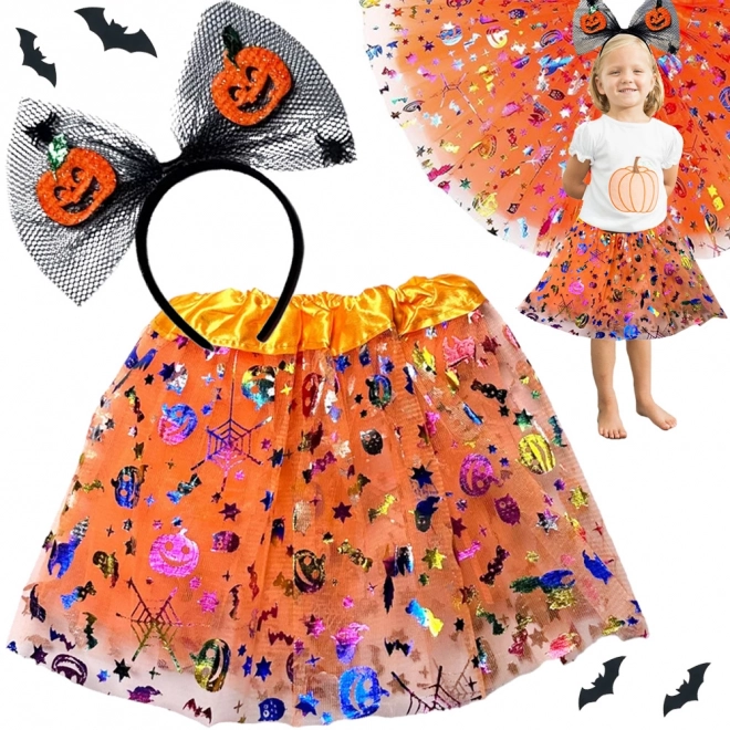 Halloweenský kostým s čelenkou a tutu sukní
