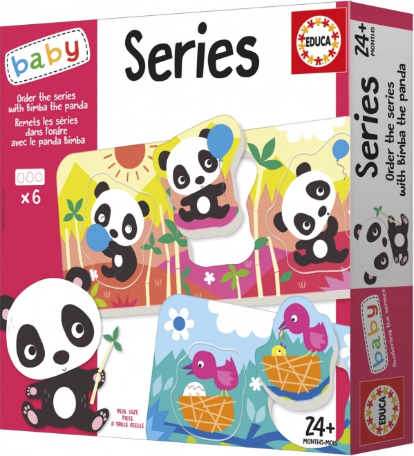 EDUCA Baby vkládačka Panda Bimba a kamarádi 6x3 dílky