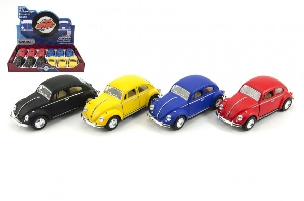Kovový model KINSMART VOLKSWAGEN beetle na zpětné natažení 13 cm