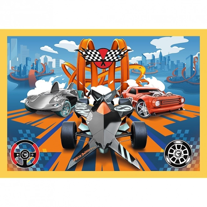 Puzzle 4v1 Hot Wheels vozidla
