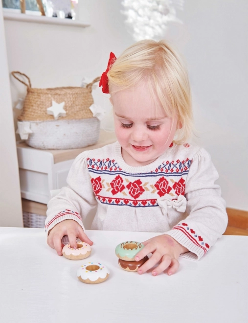 Sada dřevěných donutů