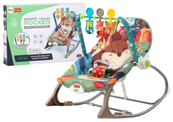 Houpací křeslo Lounger 2v1 Vibration Sound Fox
