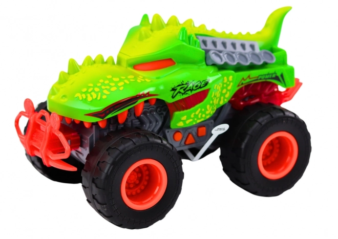 T-Rex Dinosaurus Terénní auto Světla Zvuky Pohon Zelená