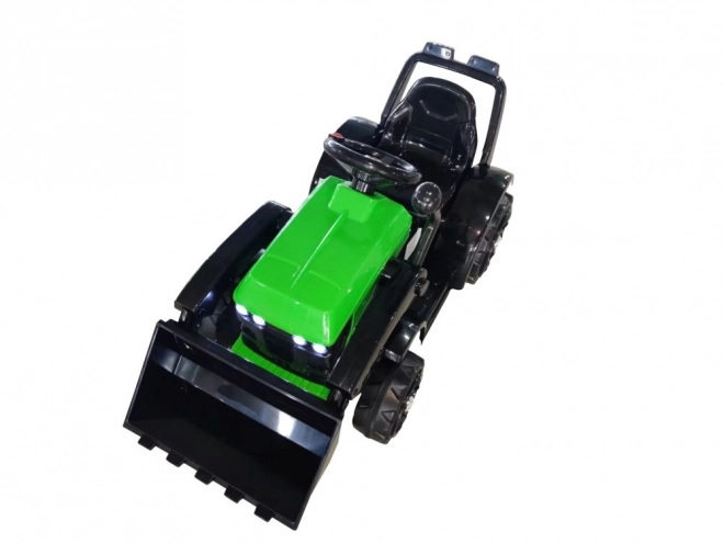 ZP1001B Bateriový traktor s lžící a klaksonem zelený