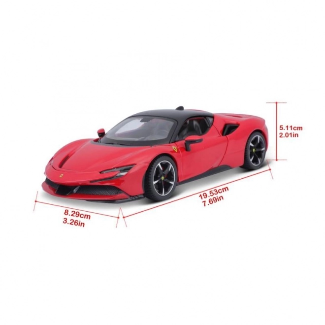 Model auta Ferrari SF90 Stradale červený 1:24 Bburago