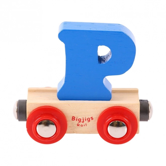 Bigjigs Rail Vagónek dřevěné vláčkodráhy - Písmeno P