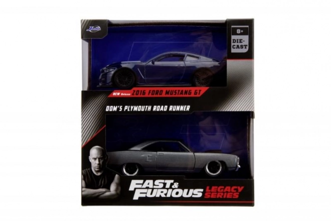 Twin Pack Modely Aut Ford Mustang GT350 a Plymouth Road Runner z Rychle a Zběsile