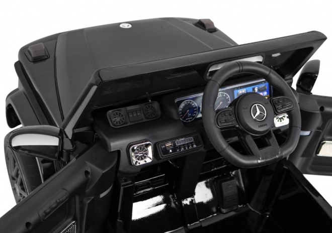 Mercedes AMG G63 pro děti Lak černá + dálkové ovládání + MP3 LED + pomalý start + EVA + pásy