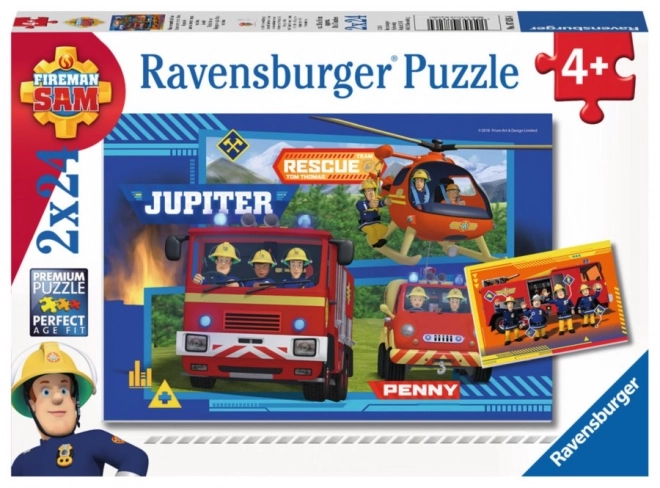 ravensburger puzzle požárník sam: výjezd 2×24 dílků