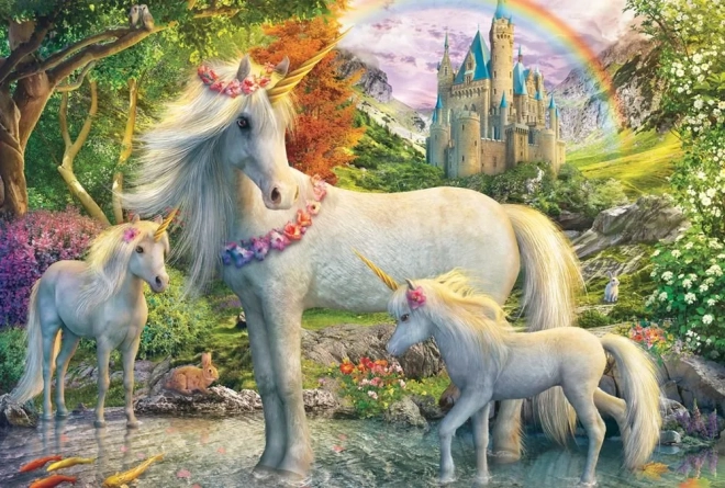 Puzzle Jednorožec s mláďaty 200 dílků