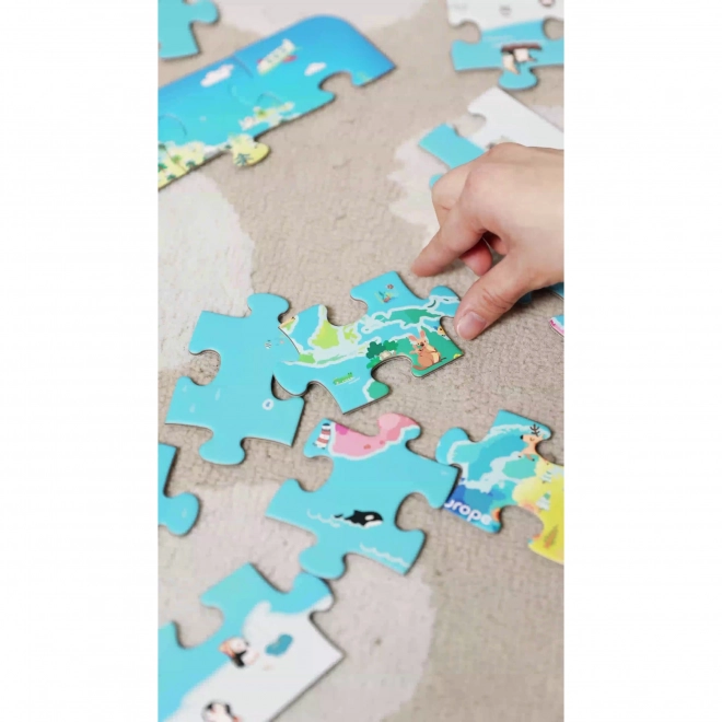 Klasická Světová Puzzle Mapa