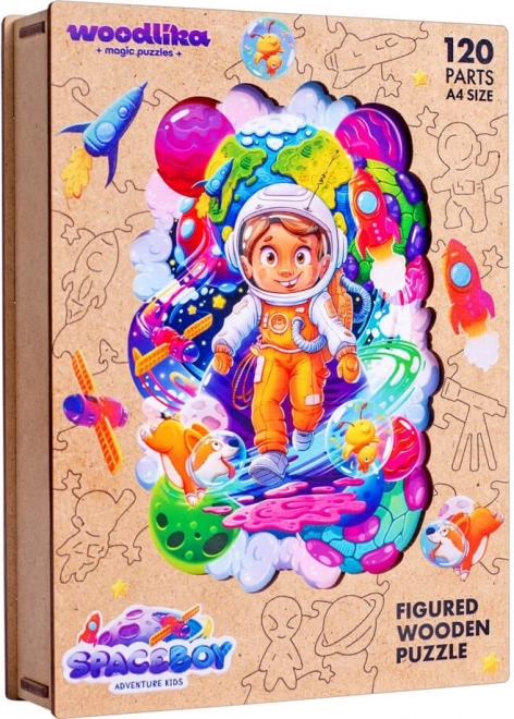 DŘEVĚNÉ BAREVNÉ PUZZLE - Vesmírný dobrodruh