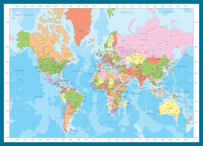 EUROGRAPHICS Puzzle Mapa světa 1000 dílků