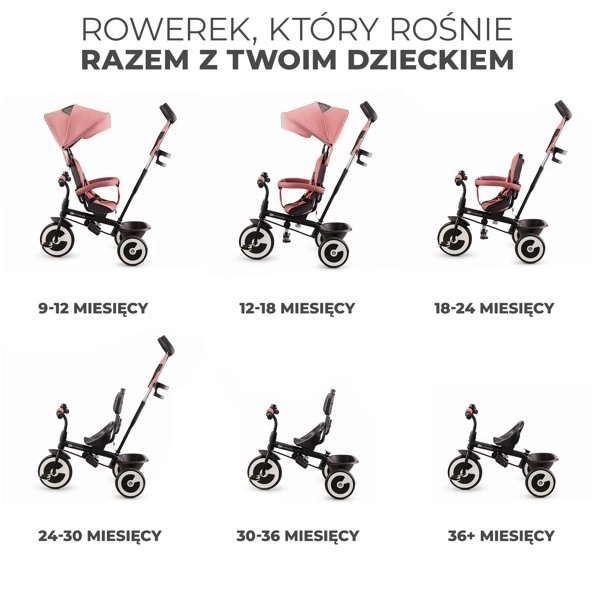 Dětská tříkolka Aston růžová