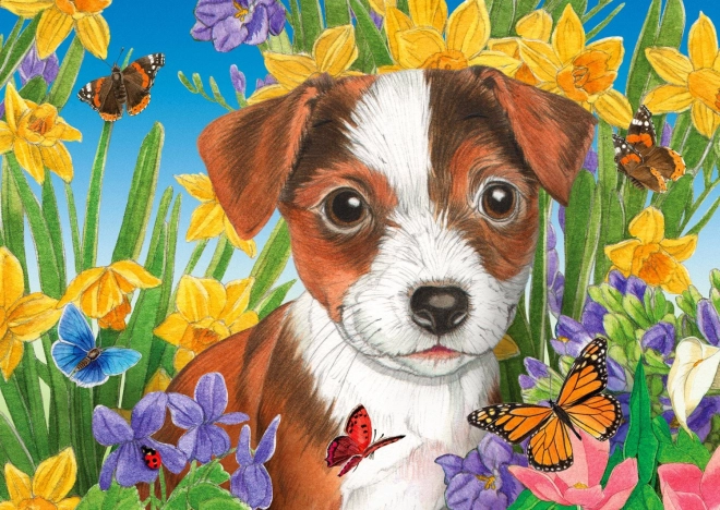 Puzzle Štěňátko v zahradě 1000 dílků