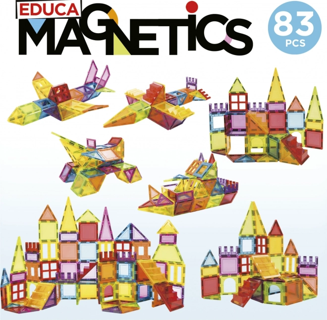 EDUCA Magnetická stavebnice Magnetics 83 díků