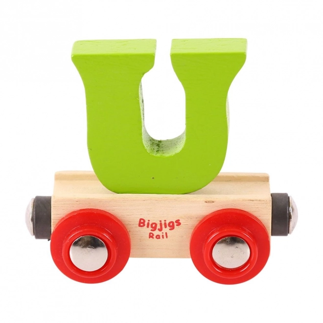 Bigjigs Rail Vagónek dřevěné vláčkodráhy - Písmeno U