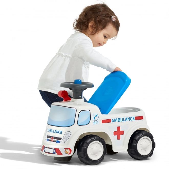 FALK Odrážedlo Ambulance s otevíracím sedadlem a klaksonem na volantu