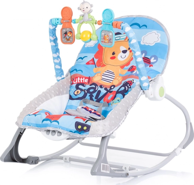 CHIPOLINO Kojenecké lehátko vibrující 2v1 Baby Spa – modré