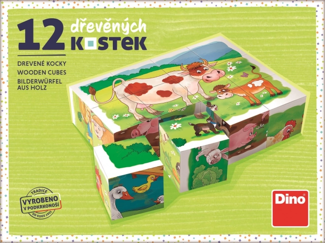 Dřevěné kostky Na farmě