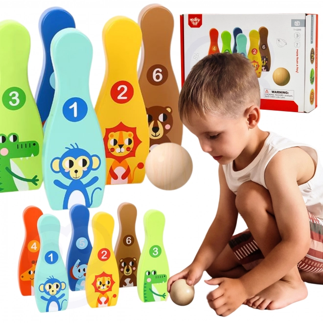 Dřevěné kuželky zvířátka TOOKY TOY