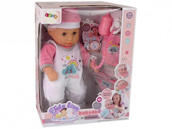 Dětský dudlík pro panenky Pink White Cloud Pyjamas