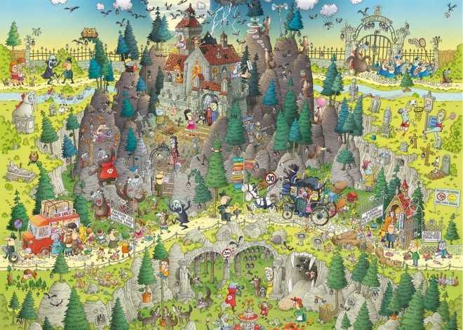 Puzzle Heye šílená ZOO: Expozice Transylvánie 1000 dílků