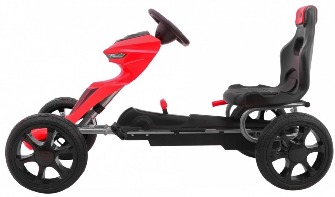 Grand Ride šlapací motokára pro děti 3+ Červená + EVA kola + Nastavitelné sedadlo + Ruční brzda