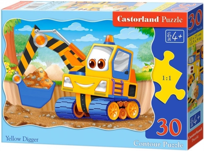 Puzzle žlutý bagr