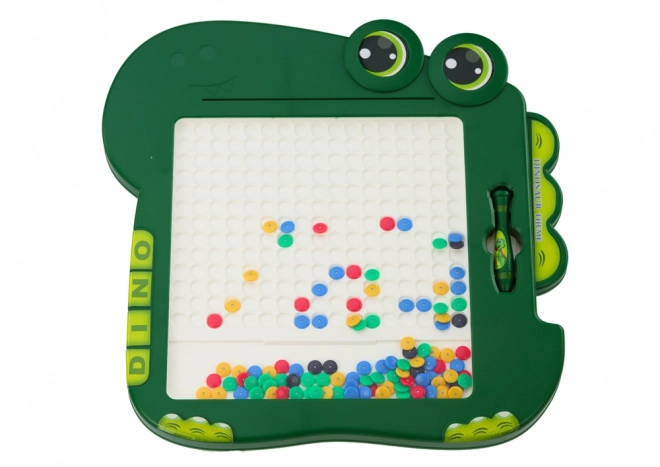 Vzdělávací magnetická tabulka Dinosaur Puzzle Pad Green