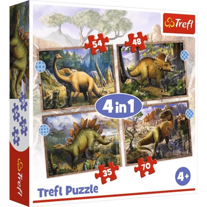 Puzzle 4v1 Zajímaví dinosauři
