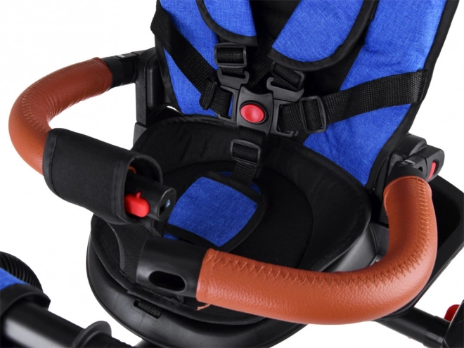 Dětská tříkolka Tiny Bike 3v1 s otočnou sedačkou a stříškou – Modrá