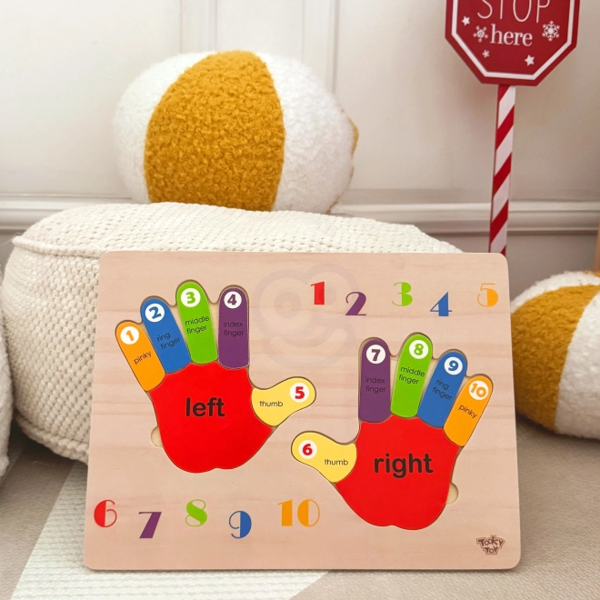 Dřevěná učebnicová skládačka Ruce TOOKY TOY
