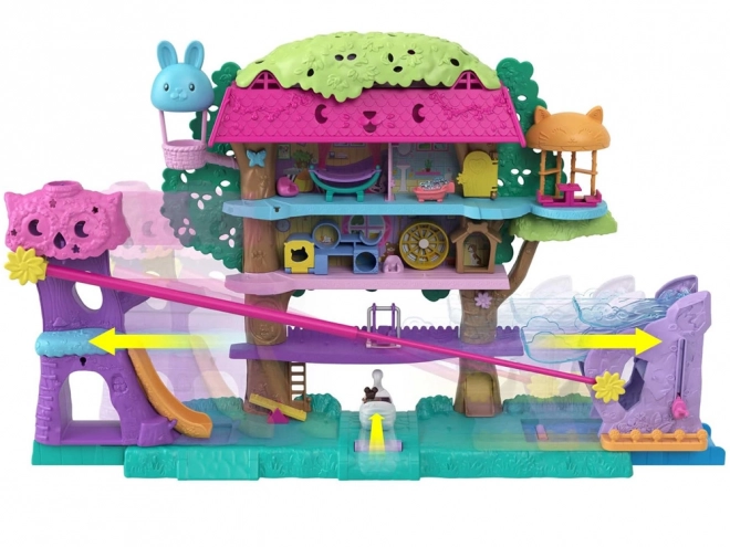 Polly Pocket Sada figurek Zvířecí dobrodružství Domeček na stromě