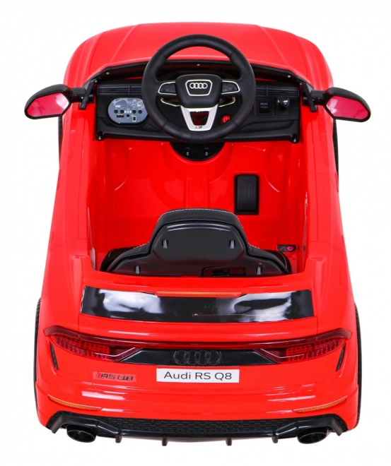 Audi RS Q8 Baterie auto + telecomandă + pornire lentă + EVA + LED + MP3 USB – Červená