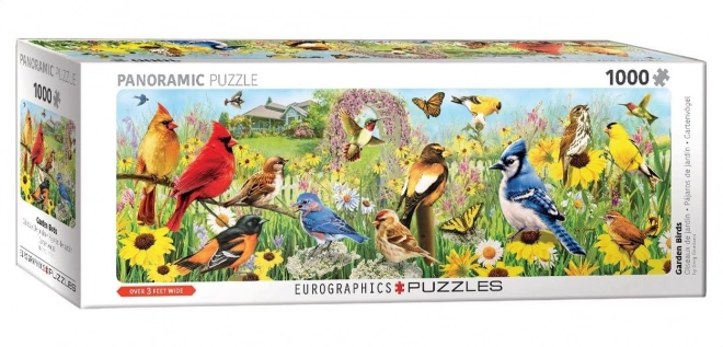 Panoramatické puzzle zahradní ptáci 1000 dílků