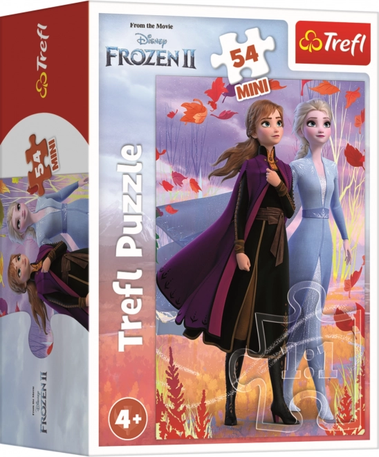 Minipuzzle 54 dílků Ledové království II/Frozen II 4 druhy v krabičce 6,5x9x3,5cm
