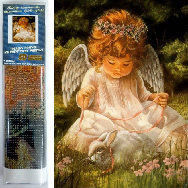 diamantové malování andílek 30 × 40 cm