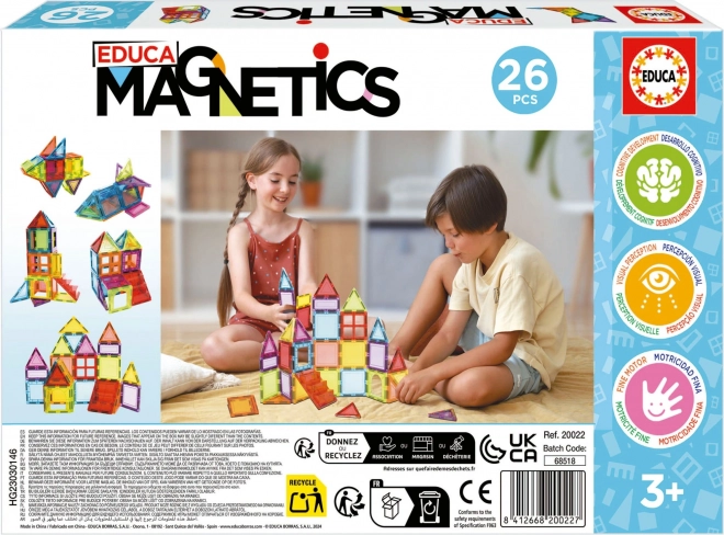 EDUCA Magnetická stavebnice Magnetics 26 díků