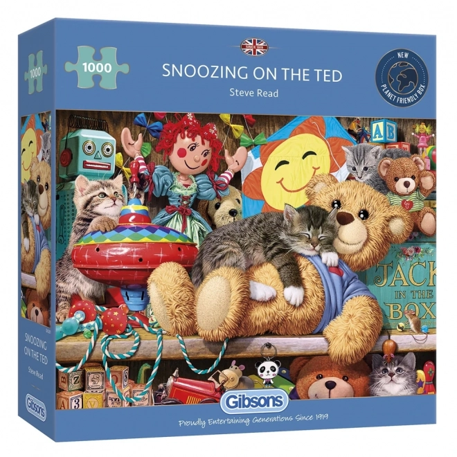 Puzzle Zdřímnutí na Medvídkovi 1000 dílků od Gibsons