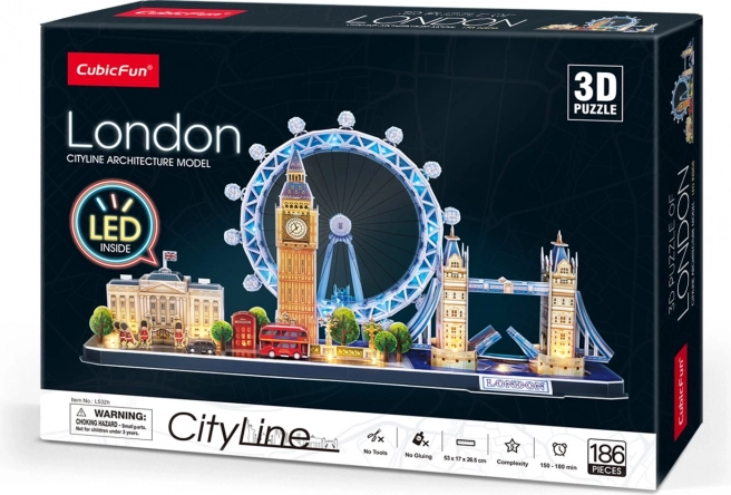 Svítící 3D puzzle CityLine panorama Londýn 186 dílků